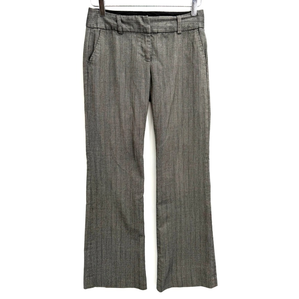 Y2K Papaya Low Rise Herringbone Pinstripe Dress Pants Size S Gray Office Siren